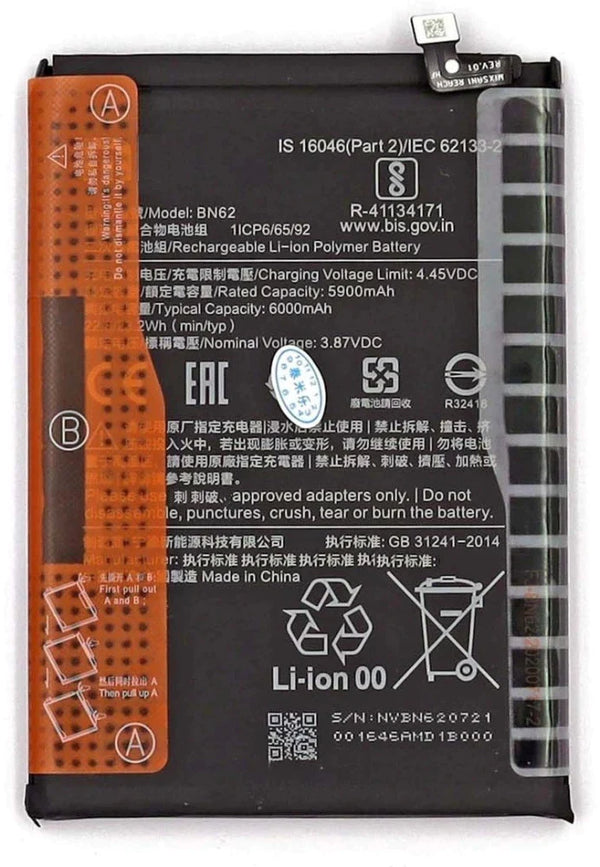 Xiaomi Redmi 9t Battery 5900mAH BN62.