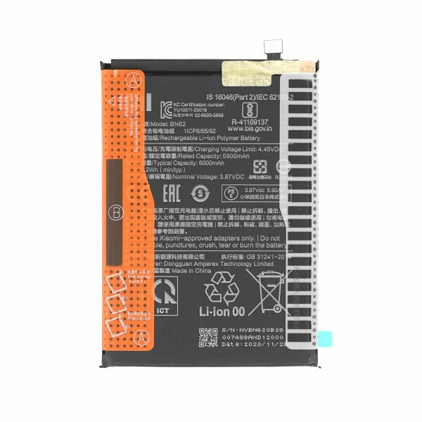 Xiaomi Redmi Note 9S BN62 6000 mAh Battery