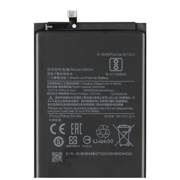 Xiaomi Redmi 9 Battery (BN54) 5020mAH.